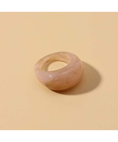 Resin Colorful Wide Thick Dome Knuckle Finger Stackable Joint Ring Retro Acrylic Transparent Vintage Jewelry Party Elegant Ha...