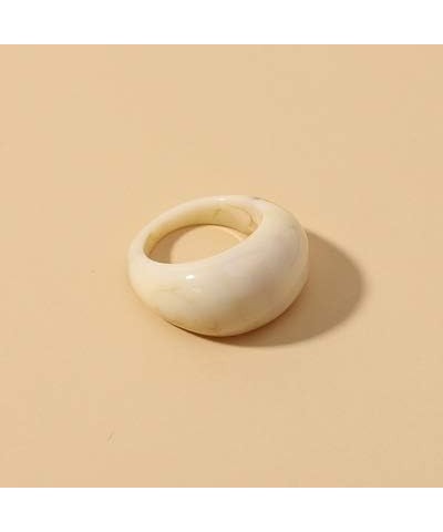 Resin Colorful Wide Thick Dome Knuckle Finger Stackable Joint Ring Retro Acrylic Transparent Vintage Jewelry Party Elegant Ha...