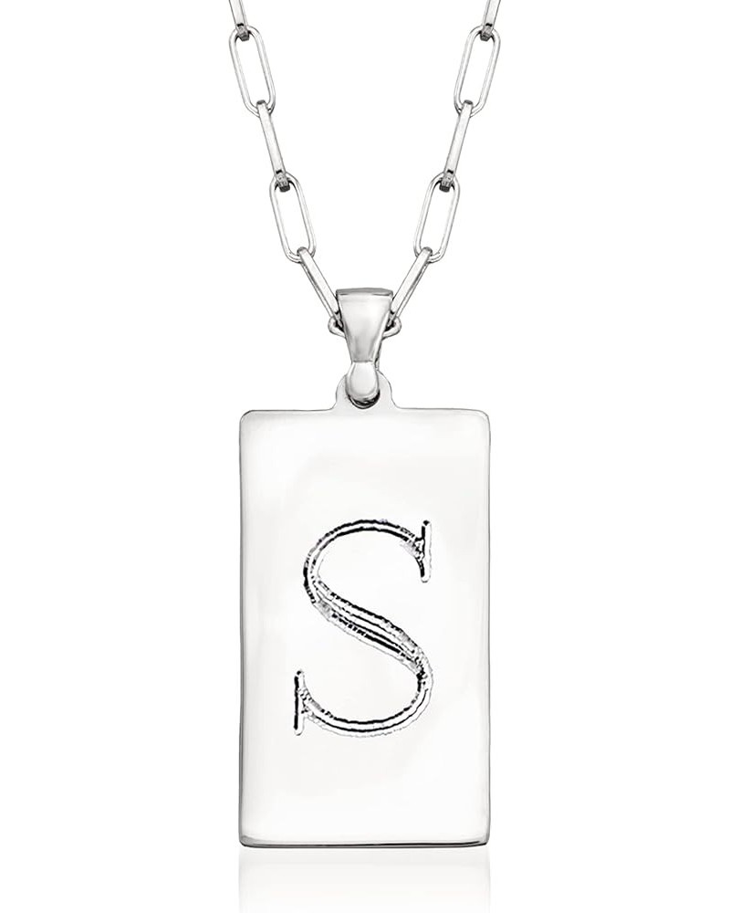 Italian Sterling Silver Personalized Tag Paper Clip Link Necklace 18-inch (Plain) $45.76 Necklaces