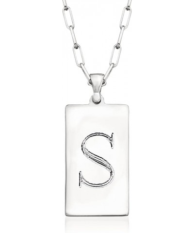 Italian Sterling Silver Personalized Tag Paper Clip Link Necklace 18-inch (Plain) $45.76 Necklaces