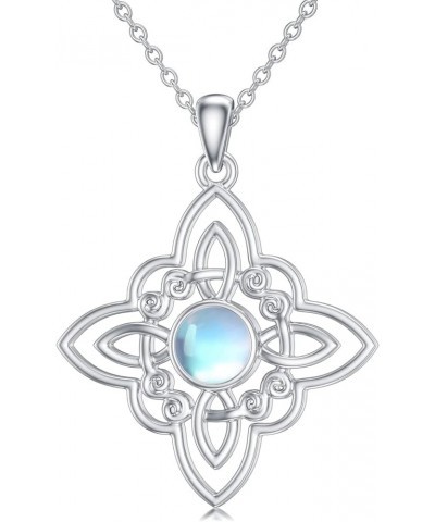 925 Sterling Silver Witches Knot/Celtic Knot/Scottish Thistle/Compass/4-Leaf Clover Necklace Celtic Jewelry Gifts for Women a...