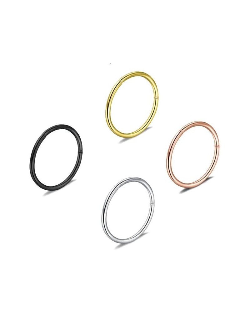 16G 18G 20G Stainless Steel Hinged Clicker Segment Septum Nose Lip Ring Hoop Cartilage Tragus Sleeper Earrings Body Piercing ...