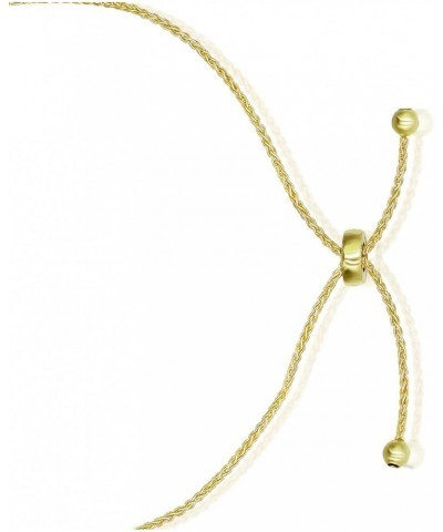 Sterling Silver 2mm Sparkle Rock Chain Adjustable Bracelet for Women Girls Yellow Gold $14.74 Bracelets