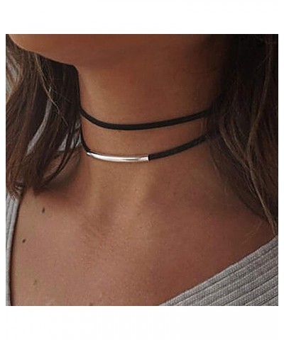 Choker Necklaces Velvet Chokers Black Layered Collar Necklace Jewelry for Women and Gilrs $6.59 Necklaces