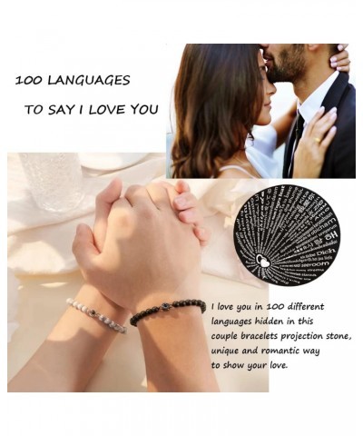 I Love You 100 Languages Bracelets Couples Gifts Matching Bracelets for Couples Aniversay Birthday Valentine's Day Mother's D...