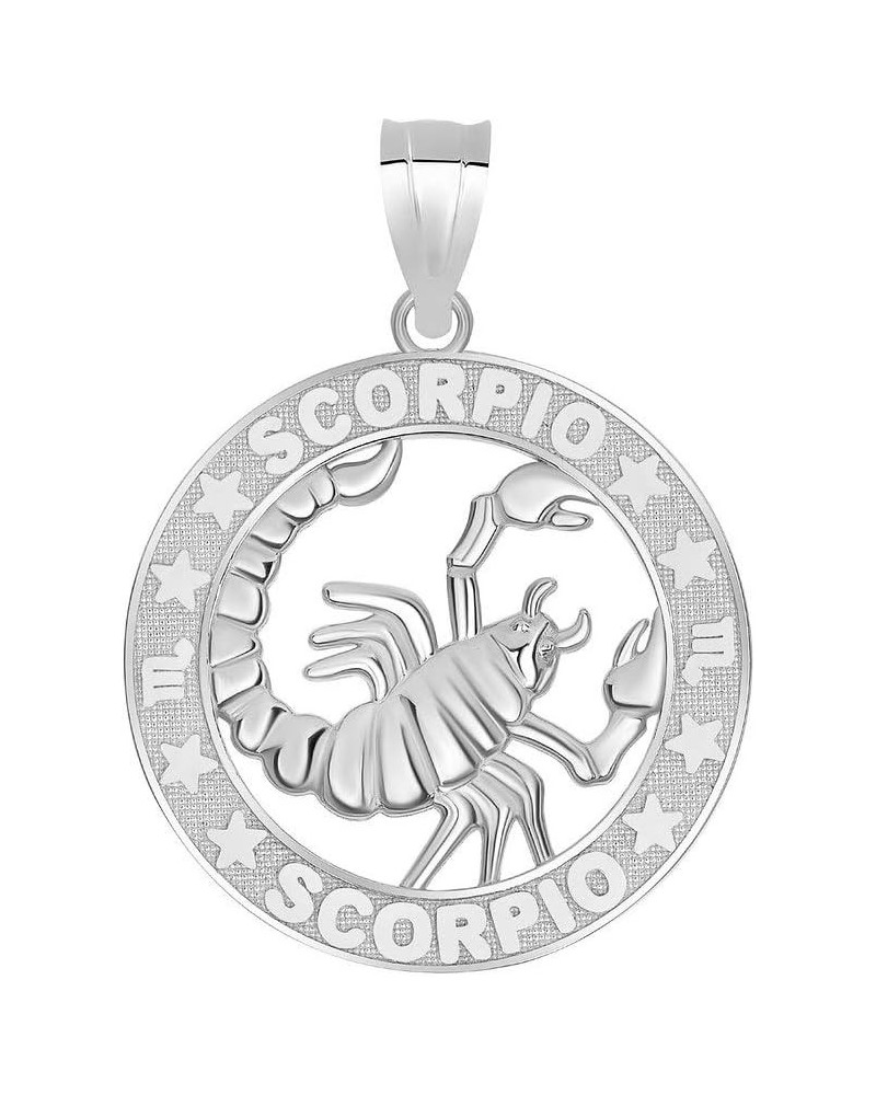 14k White Gold Zodiac Horoscope Astrology Pendant Scorpio $65.09 Necklaces