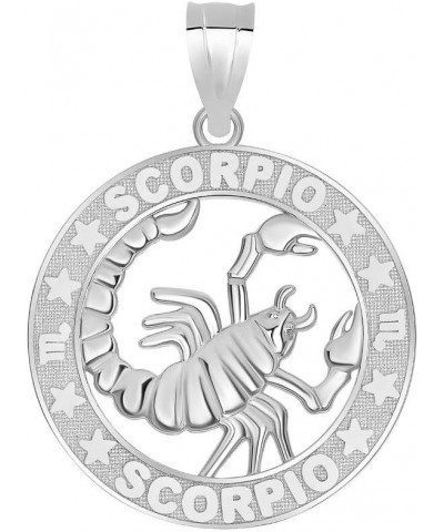 14k White Gold Zodiac Horoscope Astrology Pendant Scorpio $65.09 Necklaces