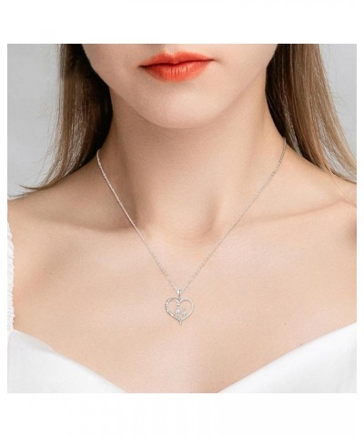 Alpaca Pendant Necklace Llama Necklaces Sterling Silver Crystal Heart Necklaces for Women Mama Necklace Animal Necklace Mothe...