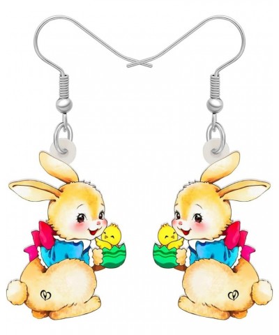 Acrylic Drop Dangle Easter Basket Bunny Hare Rabbit Earrings Jewelry For Women Girls Gift Charms Salt $7.14 Earrings