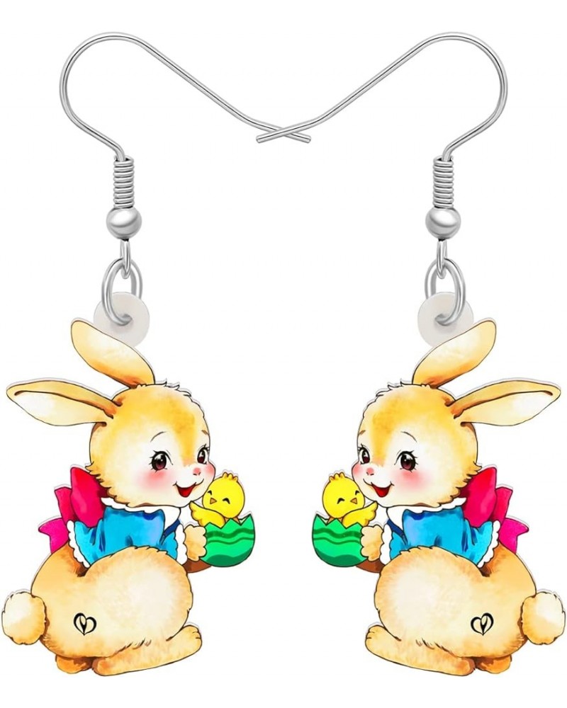 Acrylic Drop Dangle Easter Basket Bunny Hare Rabbit Earrings Jewelry For Women Girls Gift Charms Salt $7.14 Earrings