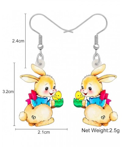 Acrylic Drop Dangle Easter Basket Bunny Hare Rabbit Earrings Jewelry For Women Girls Gift Charms Salt $7.14 Earrings