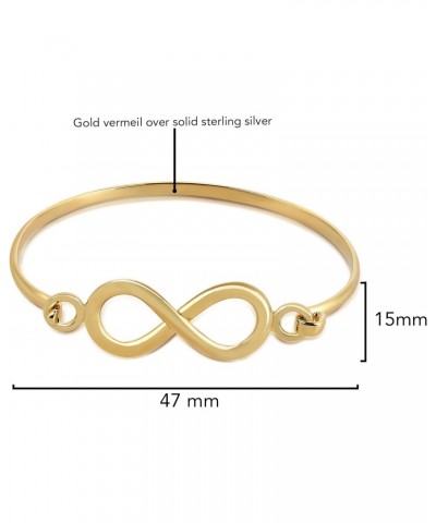 Eternal Love Infinity Gold Plated Over .925 Sterling Silver Bangle Bracelet, Bangle Bracelets for Women, Sterling Silver Brac...