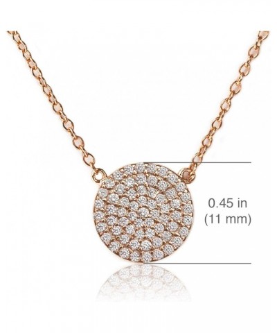 Best Friend Gift, Friendship Necklace - CZ Pave Necklace in Gold, Rose Gold, Sterling Silver 11 MM - Rose Gold $15.93 Necklaces