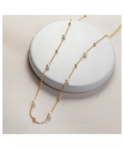 Pearl Necklaces for Women,Dainty Gold Necklace 14k Gold Plated Pearl Choker Necklace Simple Gold Choker Necklaces for Women T...