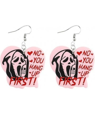 The skull of love Ghost Acrylic Earrings Halloween Stud Dangle Earrings,Horror Movie Earrings, Characters & Text Dangle Earri...