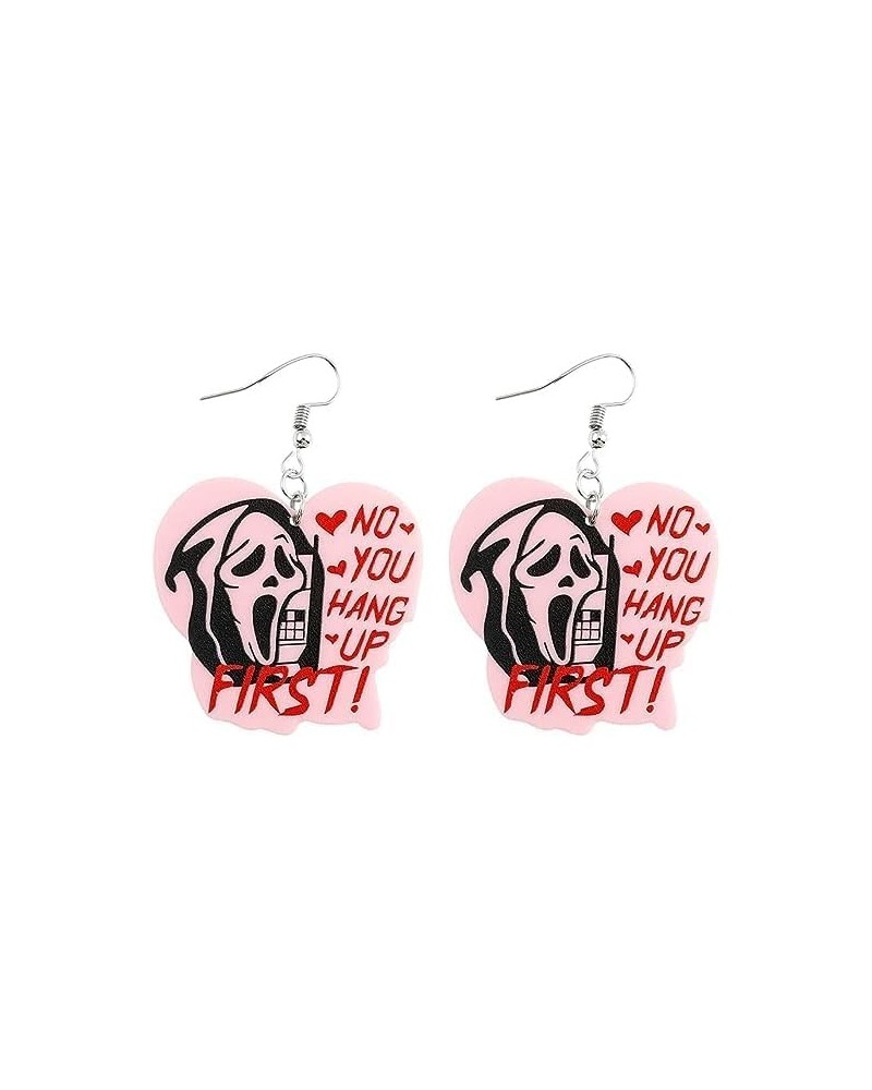 The skull of love Ghost Acrylic Earrings Halloween Stud Dangle Earrings,Horror Movie Earrings, Characters & Text Dangle Earri...