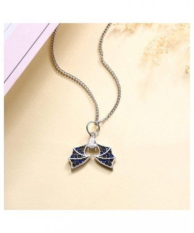 925 Sterling Silver Cross Dove Hamsa Anchor Sun Moon Star Choker Pendant Necklace Jewelry for Women Mens Black Bat Necklace $...