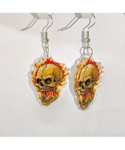 Halloween Skull Earrings Acrylic Mushroom Earrings Black Cat Earrings Flame Earrings Halloween Jewelry For Women One Size Fir...