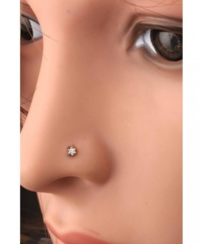 1.70mm Real Diamond 14k White Gold Nose Lip Labret Monroe Ring Stud Screw with 6 mm long and 16 gauge post $37.72 Body Jewelry