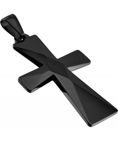 Tungsten Carbide Crosses Large or Small with a Matching Color Cuban Chain Selection of Narrow or Wide 18.0 Inches Large Black...