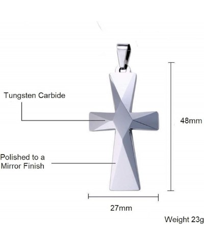 Tungsten Carbide Crosses Large or Small with a Matching Color Cuban Chain Selection of Narrow or Wide 18.0 Inches Large Black...