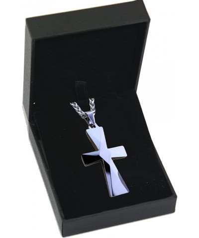 Tungsten Carbide Crosses Large or Small with a Matching Color Cuban Chain Selection of Narrow or Wide 18.0 Inches Large Black...