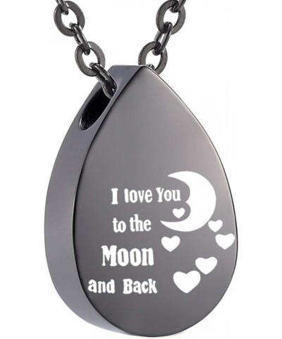 misyou Cremation Jewelry I Love You to The Moon and Back Urn Necklace for Ashes for Women Ashes Keepsake Pendant Necklace Bla...