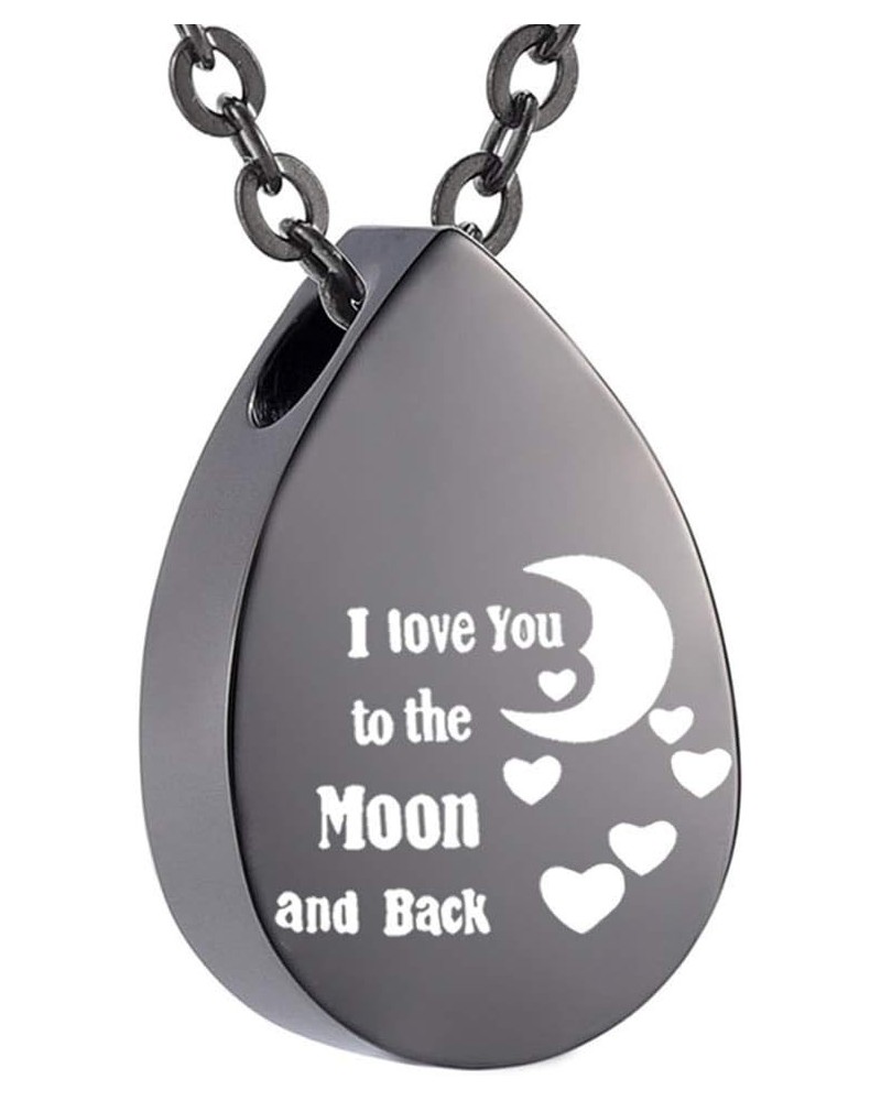 misyou Cremation Jewelry I Love You to The Moon and Back Urn Necklace for Ashes for Women Ashes Keepsake Pendant Necklace Bla...