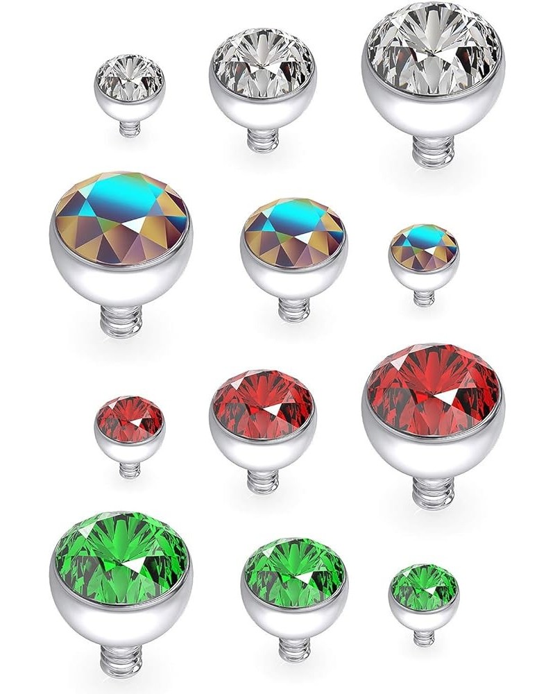 14G Dermal Piercing Jewelry Tops Base Titanium Dermals Anchor Tops Piercing for Women Men Opal CZ Turquoise Flat Moon Star He...