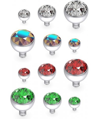 14G Dermal Piercing Jewelry Tops Base Titanium Dermals Anchor Tops Piercing for Women Men Opal CZ Turquoise Flat Moon Star He...