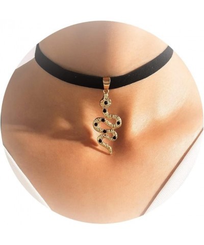 Snake Necklace Bendable Snake Bracelet Snake Shape Collar Necklace Serpent Snake Jewelry for Women Girls J:gold $7.55 Necklaces