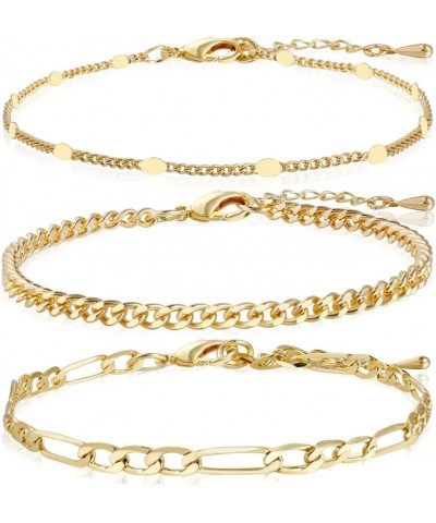 14K Real Gold Filled Bracelets For Women Stackable Dainty Link Gold Bracelet Set Trendy Jewelry Style-5 $11.54 Bracelets