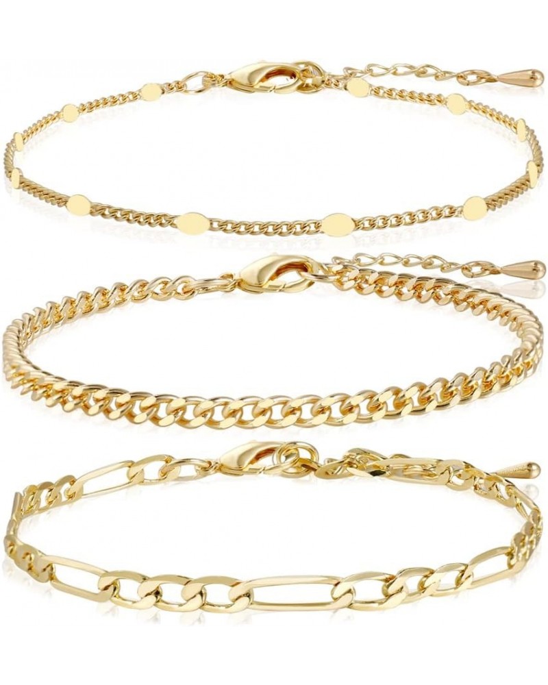 14K Real Gold Filled Bracelets For Women Stackable Dainty Link Gold Bracelet Set Trendy Jewelry Style-5 $11.54 Bracelets