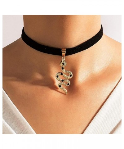 Snake Necklace Bendable Snake Bracelet Snake Shape Collar Necklace Serpent Snake Jewelry for Women Girls J:gold $7.55 Necklaces