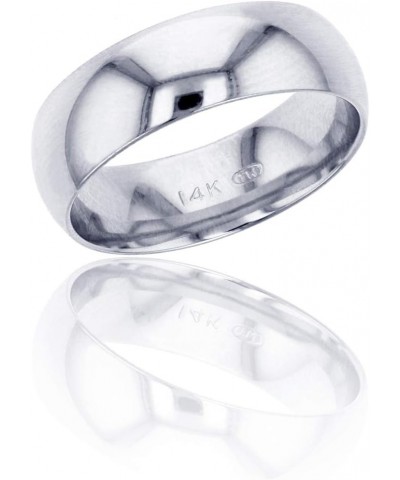 10K or 14K Yellow & White Gold 6mm Polished Plain Wedding Band, Size 14K-White Gold $102.48 Bracelets