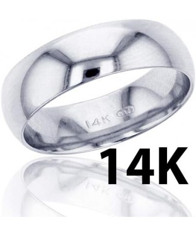 10K or 14K Yellow & White Gold 6mm Polished Plain Wedding Band, Size 14K-White Gold $102.48 Bracelets