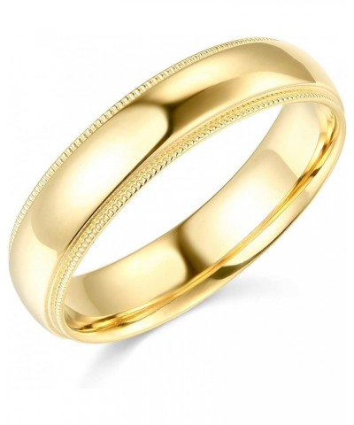 14k Yellow OR White Gold 5mm Plain Milgrain Wedding Band Yellow Gold $101.65 Rings