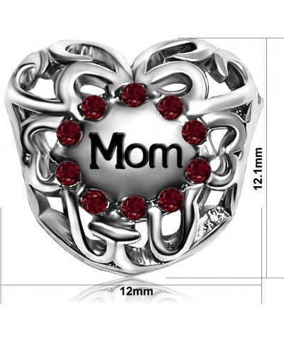 Mother Mom Mommy Heart Love Birthday Birthstone Womens Beads Charms For Bracelets Son Daughter Sister Brother Jewelry Jan $7....