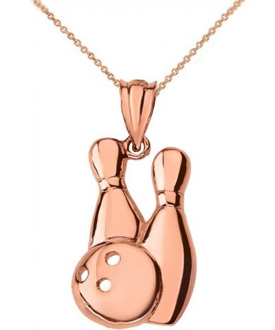 Bowling Pins and Ball Sports Pendant Necklace 20" 14k Rose-Gold $17.76 Necklaces