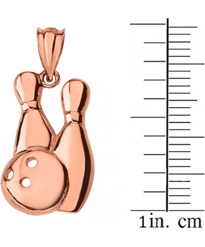 Bowling Pins and Ball Sports Pendant Necklace 20" 14k Rose-Gold $17.76 Necklaces