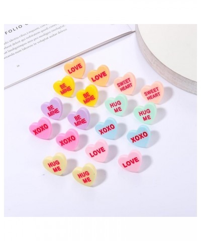 Valentine's Day Heart Stud Earrings for Women Girls Enamel Rhinestone Heart Ear Studs Sweet Love Heart Earrings Wedding Birth...