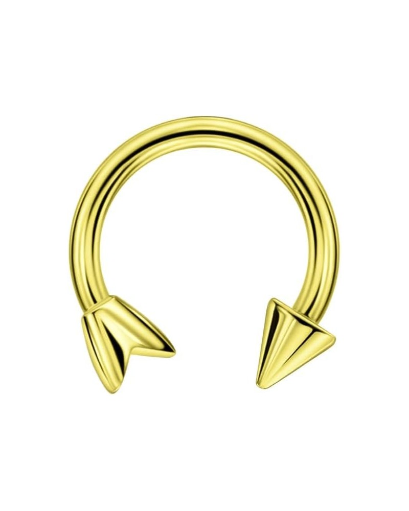 316l Surgical Steel Horseshoe Piercing Jewelry with Internally Threaded Ends 6mm/8mm/10mm/12mm 1pc Gold Arrow 16g 8mm $5.00 B...