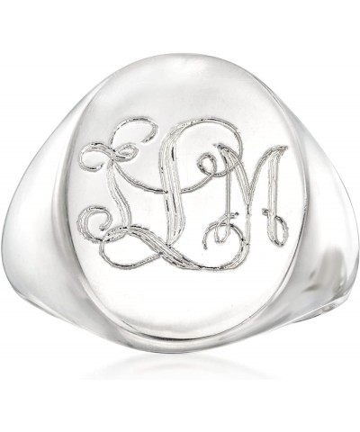 Sterling Silver Personalized Signet Ring Size 5 (Initial) $29.60 Rings