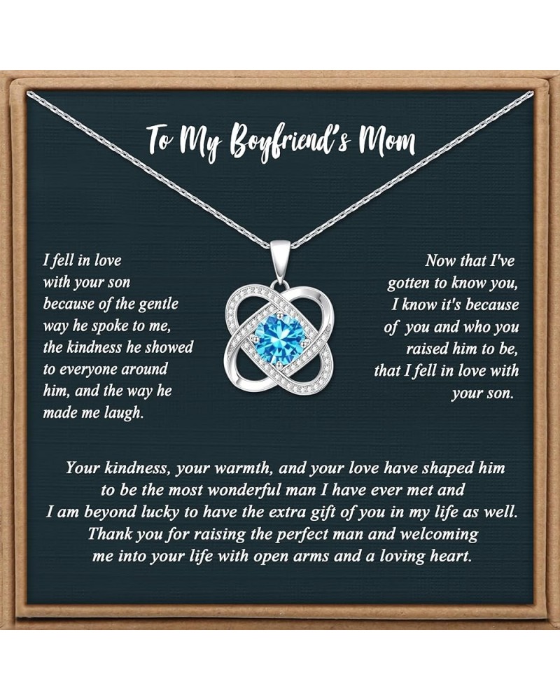 925 Sterling Silver Necklace for Women, Mom Boyfriend's Mom Birthday Mother's Day Christmas Cubic Zirconia Pendant with Birth...