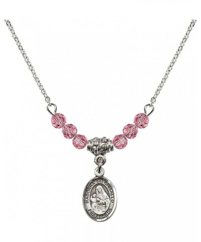 October Birth Month Bead Necklace with Catholic Patron Saint Petite Charm, 18 Inch Madonna del Ghisallo $44.05 Necklaces