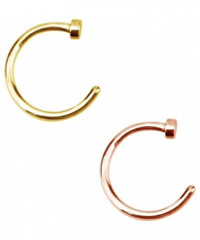 Nose Rings Hoop, Hoop Nose Ring, Nose Ring Hoop, Surgical Steel Comfort Fit Nose Ring Hoop/Rose Gold Tone/Yellow Gold Tone 18...