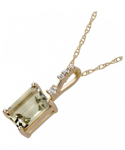 10k Yellow Gold Genuine Emerald-Cut Green Amethyst Pendant Necklace $54.45 Necklaces