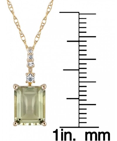 10k Yellow Gold Genuine Emerald-Cut Green Amethyst Pendant Necklace $54.45 Necklaces