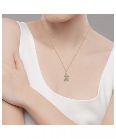 10k Yellow Gold Genuine Emerald-Cut Green Amethyst Pendant Necklace $54.45 Necklaces