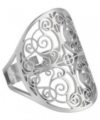 Filigree Boho Ring Womens Silver Stainless Steel Victorian Style Bohemian Band Sizes 7-9 9 $11.59 Rings